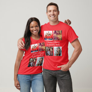 Camiseta Navidades de familia de Collages de fotos de guión
