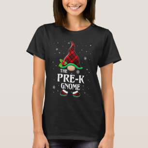 Camiseta Navidades de familia de guarnición roja Gnome pre-