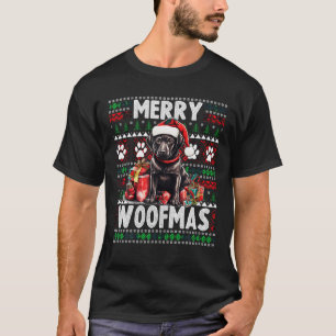 Camiseta Navidades de familia Labrador negro Navidades feos