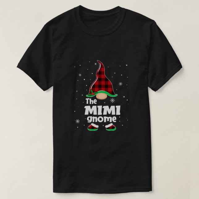 Camiseta Navidades de familia Mimi Gnome Buffalo Plaid que  (Diseño del anverso)