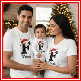 Camiseta Navidades de familia monogramados Antlers Santa Ha