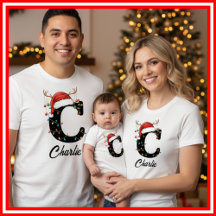 Navidades de familia monogramados Antlers Santa Ha