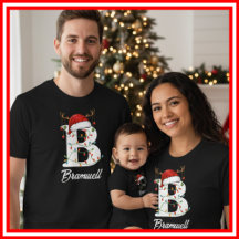 Navidades de familia monogramados Antlers Santa Ha