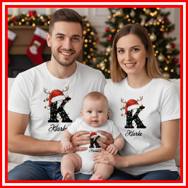 Camiseta Navidades de familia monogramados Antlers Santa Ha