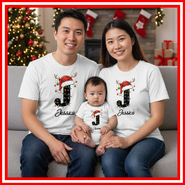 Camiseta Navidades de familia monogramados Antlers Santa Ha