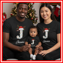 Camiseta Navidades de familia monogramados Antlers Santa Ha