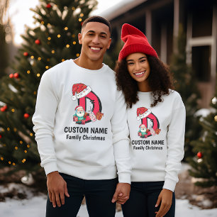 Camiseta Navidades de familia monogramados personalizan con