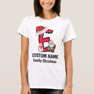Camiseta Navidades de familia monogramados personalizan con