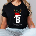 Camiseta Navidades de familia monogramados que coinciden co<br><div class="desc">Camisetas de Navidades de familia monogramados que coinciden con ropa</div>