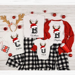 Camiseta Navidades de familia monogramados que coinciden co
