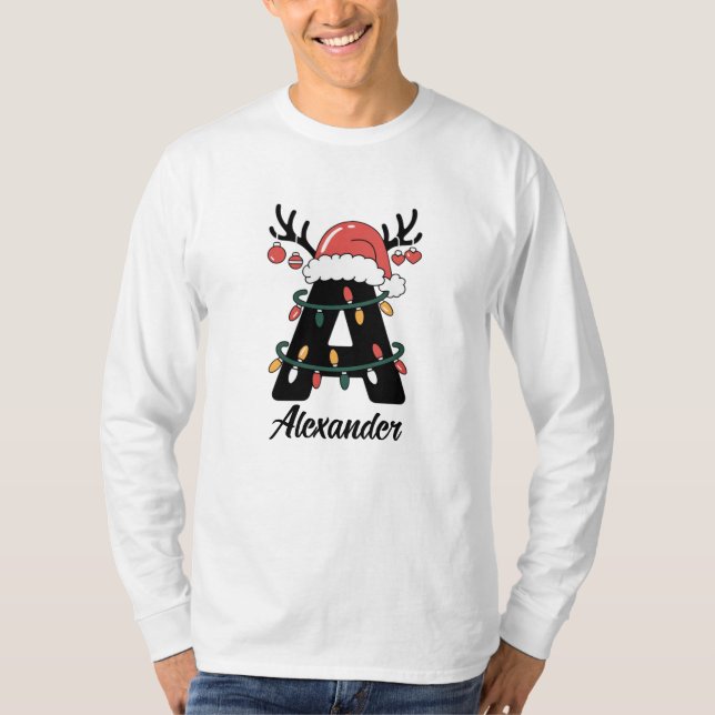 Camiseta Navidades de familia monogramados |Vacaciones pers (Anverso)