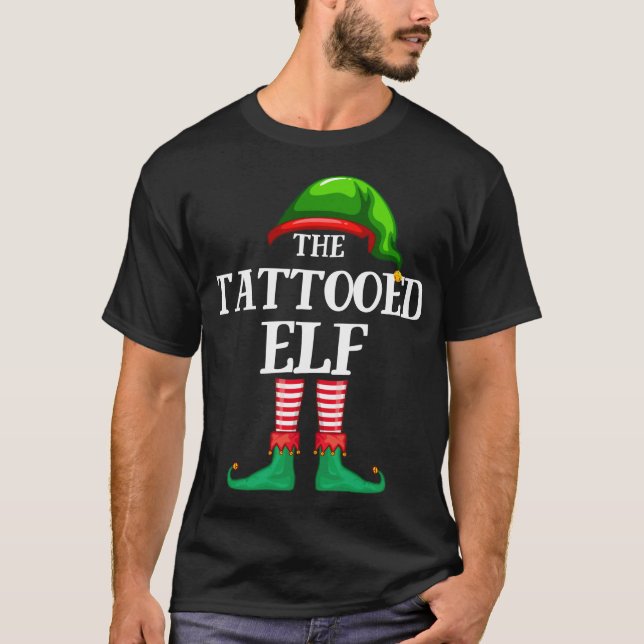 Camiseta Navidades de familia Tattooed Elf coincidiendo con (Anverso)