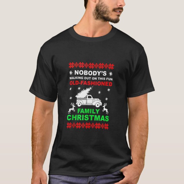 Camiseta Navidades de familia vacacionan pijamas divertidas (Anverso)