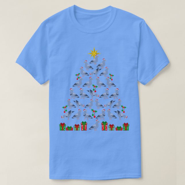 Camiseta Navidades de Fancier Pigeons de Árbol de Navidad (Diseño del anverso)