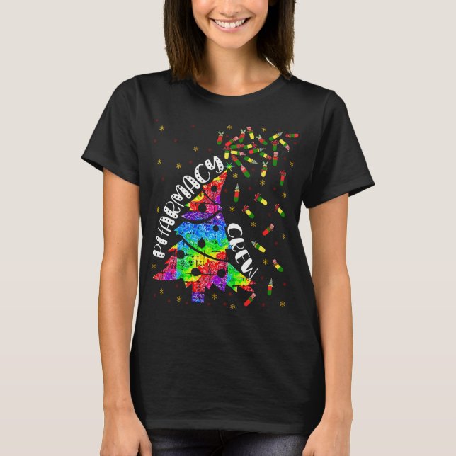 Camiseta Navidades de farmacia Crew Gracioso regalo de farm (Anverso)