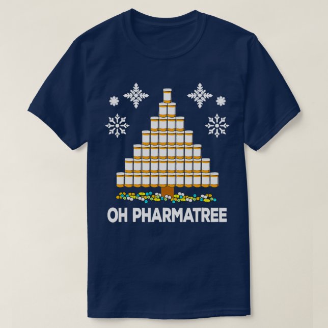 Camiseta Navidades de farmacia divertidos Medicación 1 (Diseño del anverso)