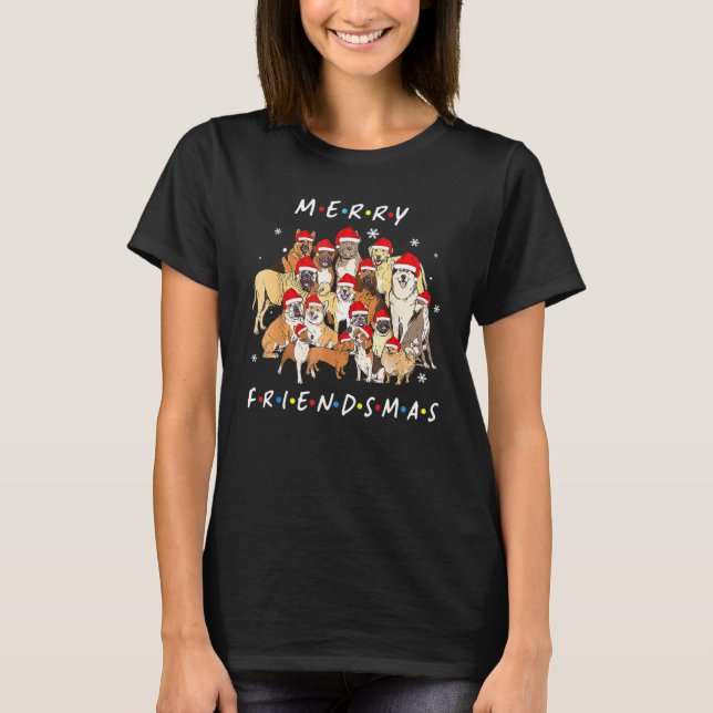 Camiseta Navidades de Feliz Amistad Perro Santa Hat Mascota (Anverso)
