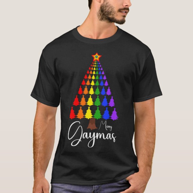 Camiseta Navidades de Feliz Gaymas Santa Orgullo Gay Gay Hu (Anverso)