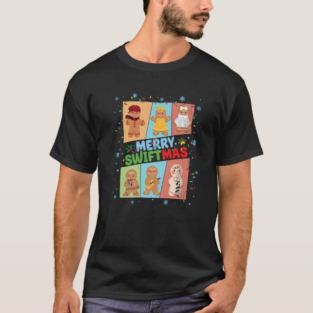 Camiseta Navidades de Feliz Swiftmas Funny Gingerbread Xmas (Anverso)