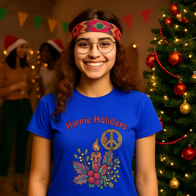 Camiseta Navidades de Fiestas Hippie Retro Psicodélico (Subido por el creador)