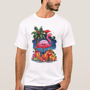 Camiseta Navidades de Flamingo Encendiendo Navidad