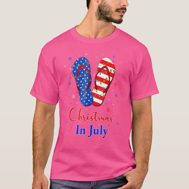 Camiseta Navidades De Flip Flip Flops De Azul Blanco Rojo P (Anverso)