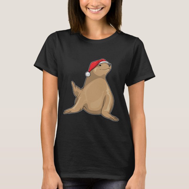 Camiseta Navidades de focas Santa hat (Anverso)