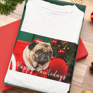Camiseta Navidades de fotografía de perro Mascota familiar