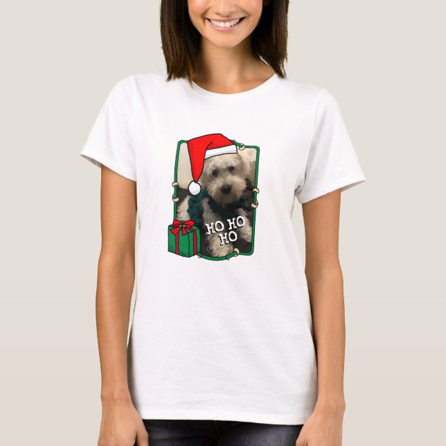 Camiseta Navidades de fotografía personalizado Santa Hat Ma (Anverso)