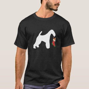 Camiseta Navidades de Fox Terrier de Wire reaccionan Perro
