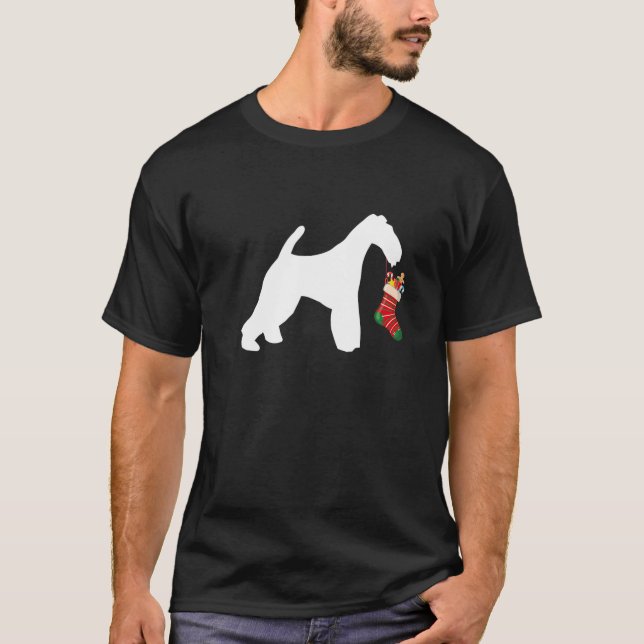 Camiseta Navidades de Fox Terrier de Wire reaccionan Perro  (Anverso)