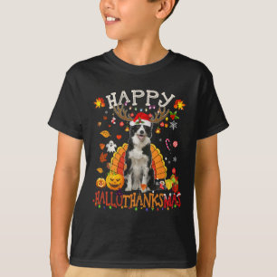 Camiseta Navidades de Frontera Collie Halloween Perro Happy
