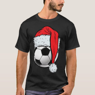 Camiseta navidades de fútbol Ball Santa Hat Funny Sport Xma