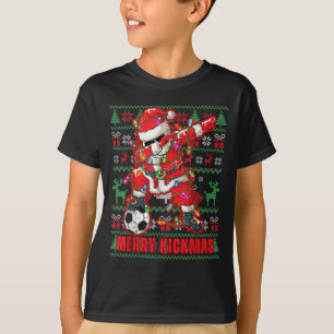 Camiseta Navidades de Fútbol de Feliz Kickmas Pelea Juvenil