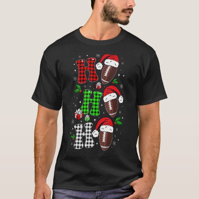 Camiseta Navidades de Fútbol de Ho Ho Ho Santa Americana (Anverso)