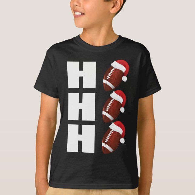 Camiseta NAVIDADES de Fútbol divertidos de HO HO Santa Hat (Anverso)