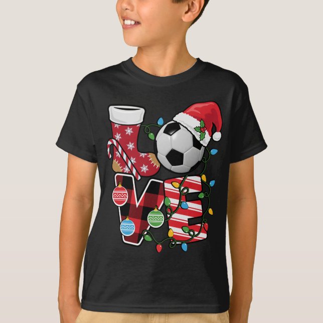 Camiseta Navidades de fútbol Pajamas divertido Red Plaid Sa (Anverso)