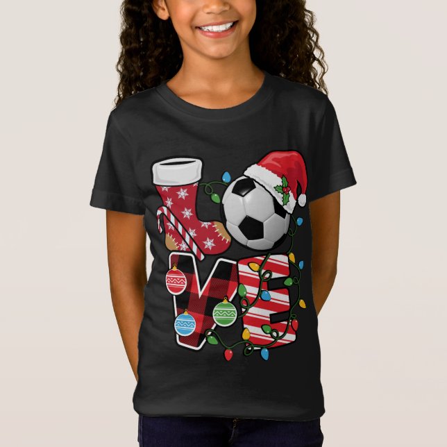 Camiseta Navidades de fútbol Pajamas divertido Red Plaid Sa (Anverso)