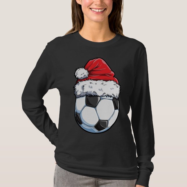 Camiseta Navidades de fútbol pelean a Santa Hat Graciosos n (Anverso)