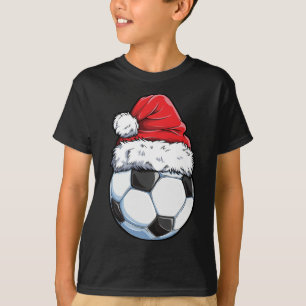 Camiseta Navidades de fútbol pelean a Santa Hat Graciosos n