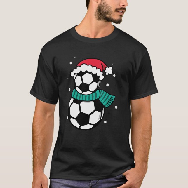 Camiseta Navidades de fútbol pelean con Santa Hat (Anverso)