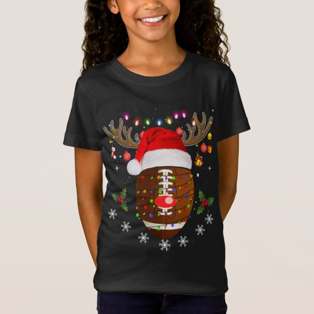 Camiseta Navidades de fútbol pelota reno divertida navidad  (Anverso)