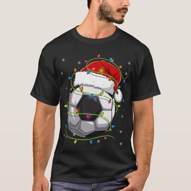Camiseta Navidades de fútbol pelota Santa Hat Familia Pa (Anverso)