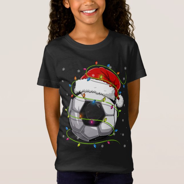 Camiseta Navidades de fútbol pelota Santa Hat Familia Pa (Anverso)