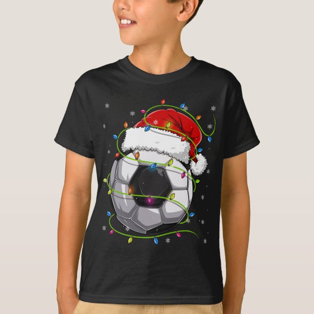Camiseta Navidades de fútbol pelota Santa Hat Familia Pa (Anverso)