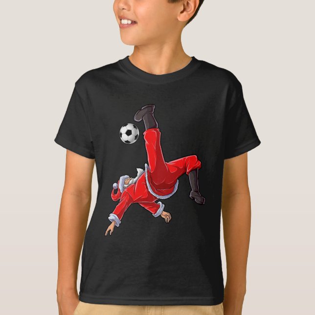 Camiseta Navidades de fútbol Santa Bicycle Kick Xmas Boys H (Anverso)