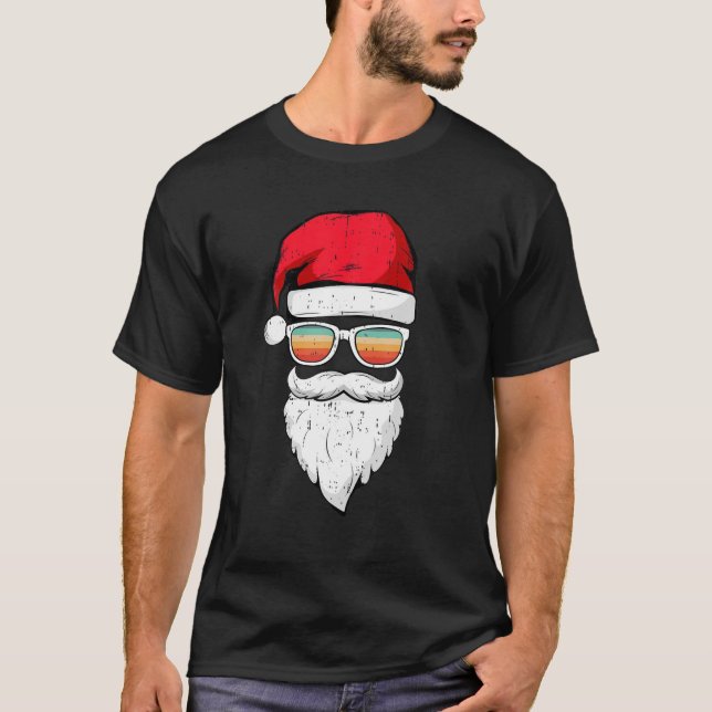 Camiseta Navidades de gafas de sol de Santa Face (Anverso)
