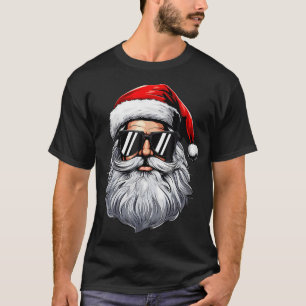 Camiseta Navidades de gafas de sol de Santa Face Retro