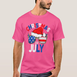 Camiseta Navidades De Gafas De Sol De Sombrero Santa En Jul