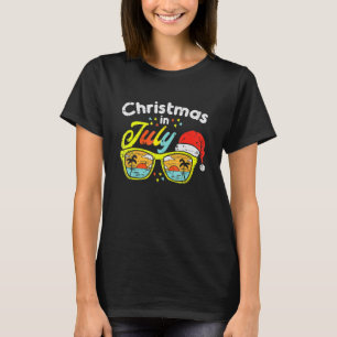 Camiseta Navidades De Gafas De Sol De Sombrero Santa En Jul